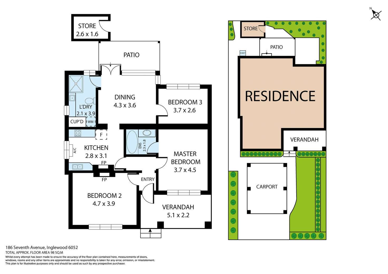 Floorplan of Homely house listing, 186 Seventh Avenue, Inglewood WA 6052