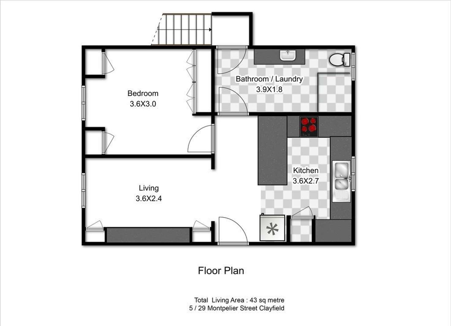 Floorplan of Homely unit listing, 5/29 Montpelier Street, Clayfield QLD 4011