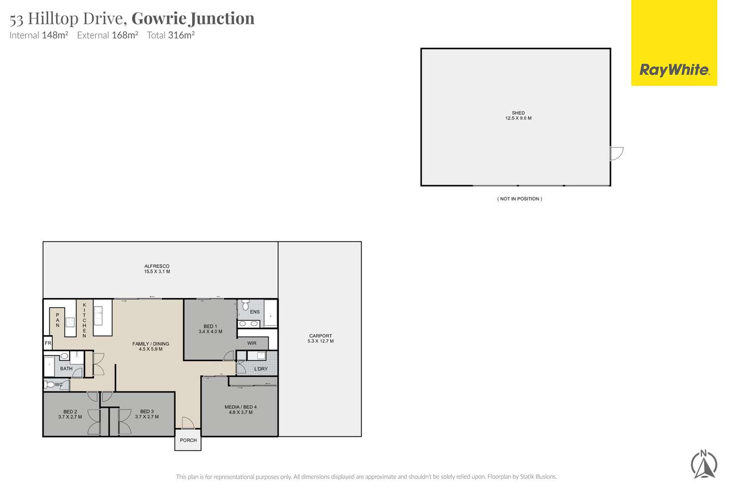 Floorplan of Homely house listing, 53 Hilltop Drive, Gowrie Junction QLD 4352