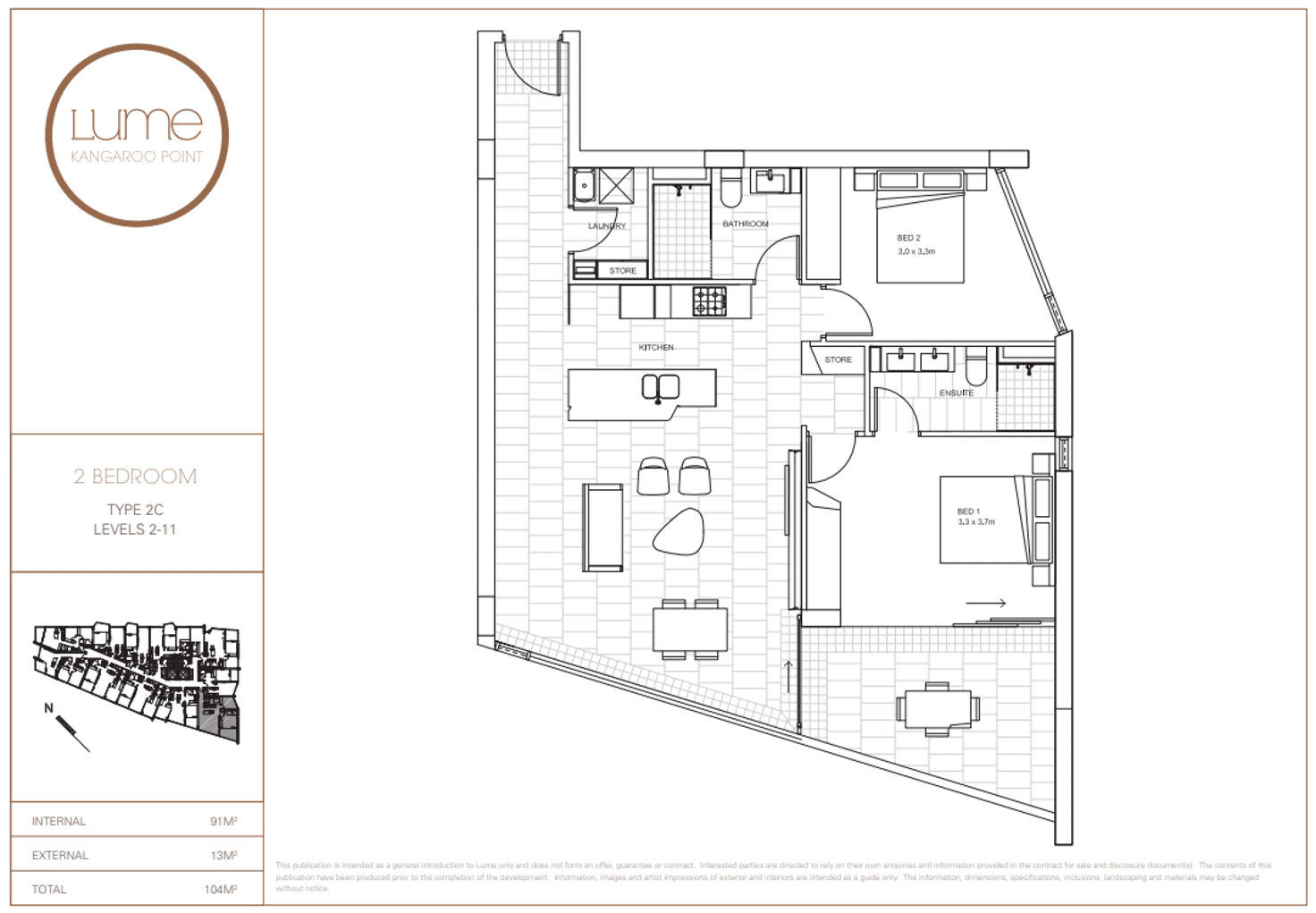 Floorplan of Homely unit listing, 1105/25 Shafston Avenue, Kangaroo Point QLD 4169