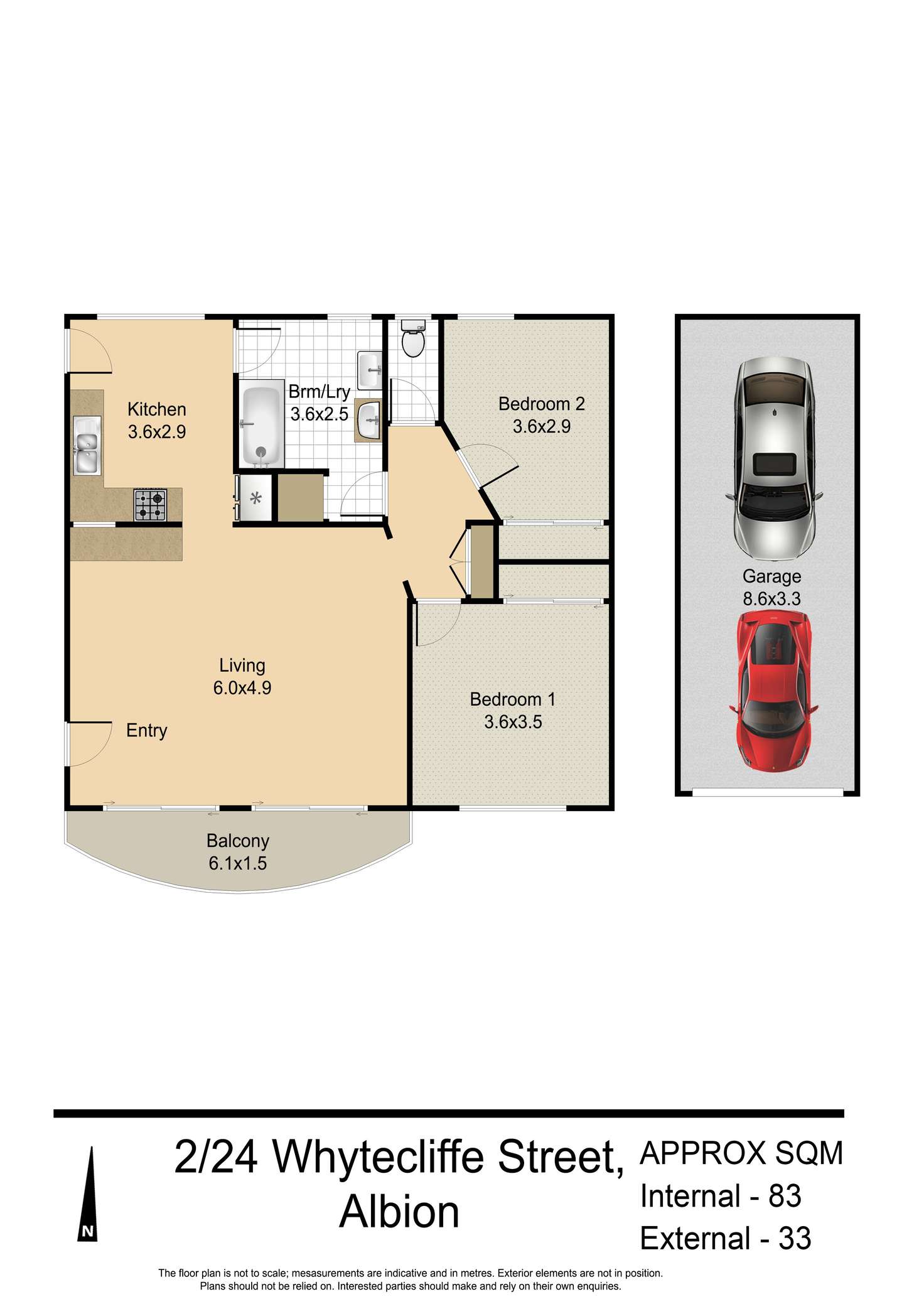 Floorplan of Homely unit listing, 2/24 Whytecliffe Street, Albion QLD 4010