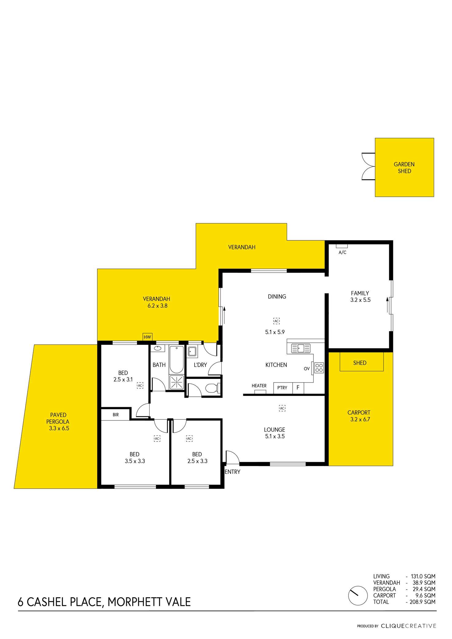 Floorplan of Homely house listing, 6 Cashel Place, Morphett Vale SA 5162