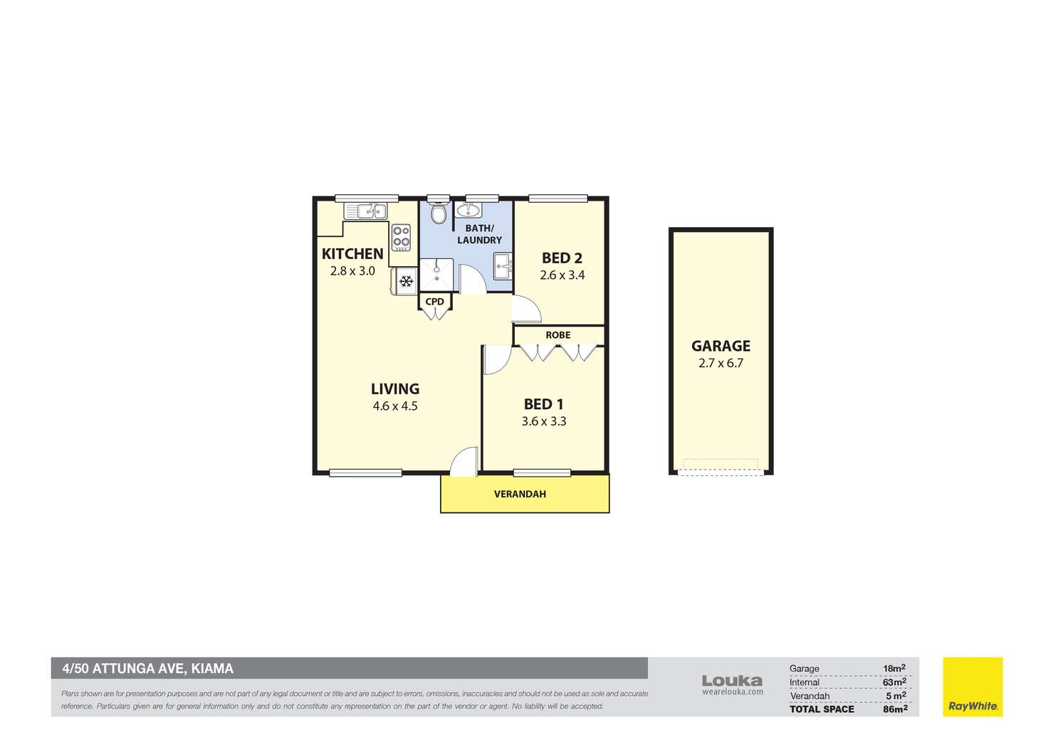 Floorplan of Homely unit listing, 4/50 Attunga Avenue, Kiama Heights NSW 2533