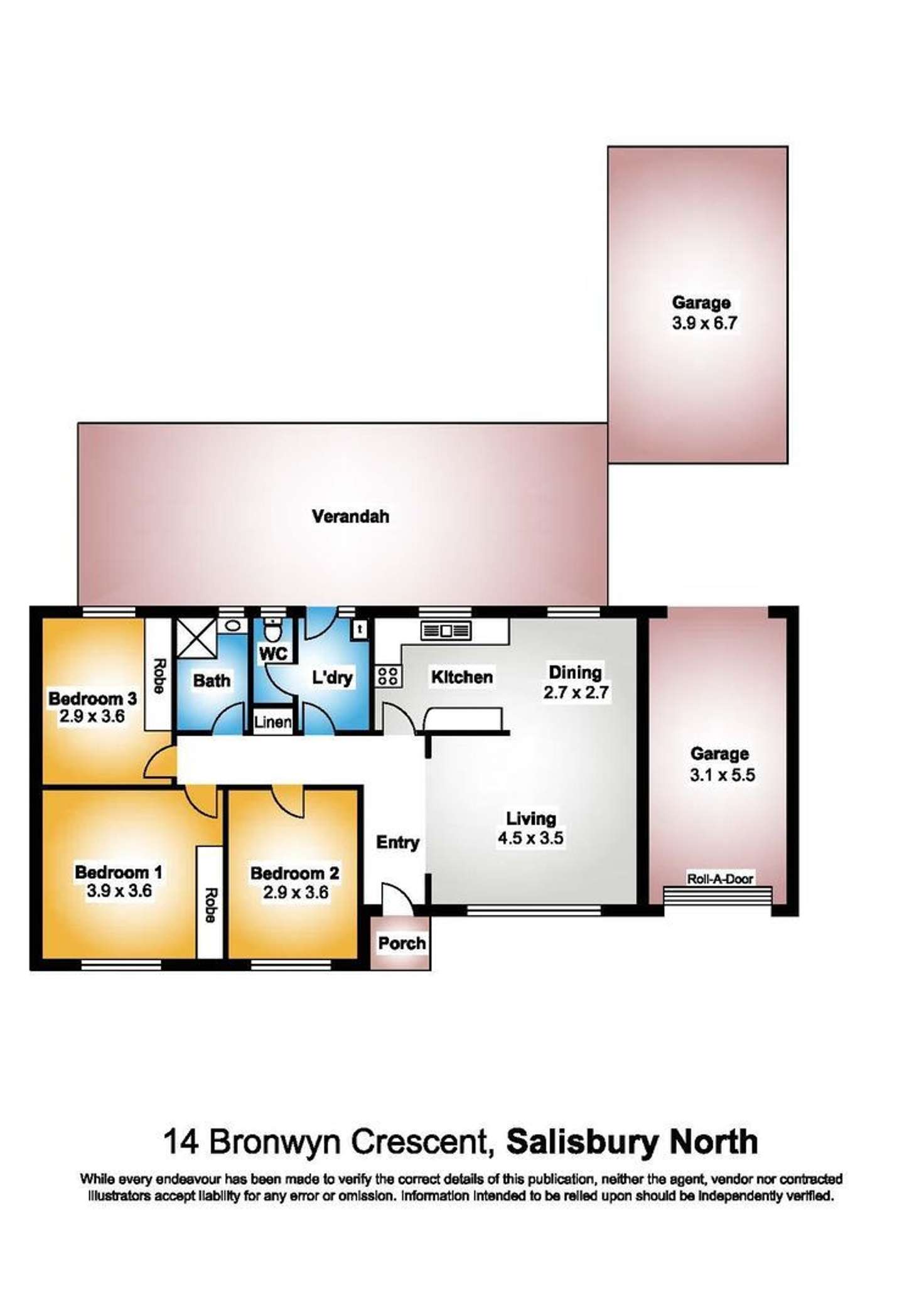 Floorplan of Homely house listing, 14 Bronwyn Crescent, Salisbury North SA 5108