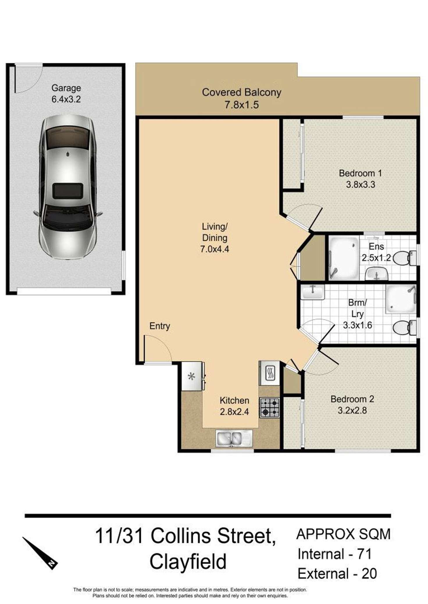 Floorplan of Homely unit listing, 11/31 Collins Street, Clayfield QLD 4011