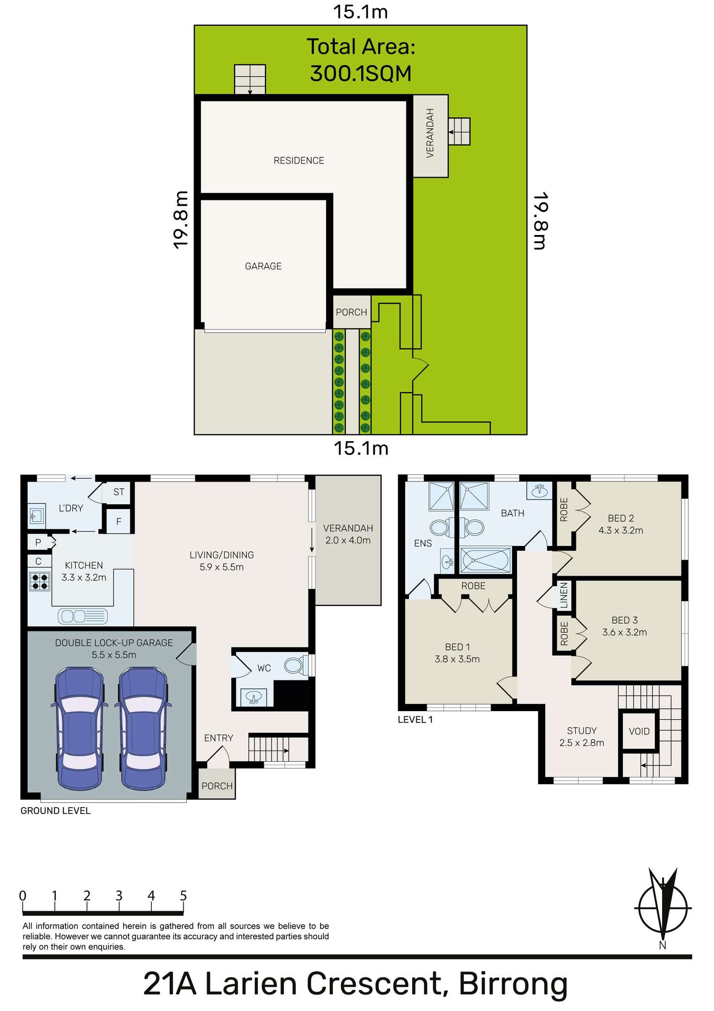 Floorplan of Homely semiDetached listing, 21A Larien Crescent, Birrong NSW 2143