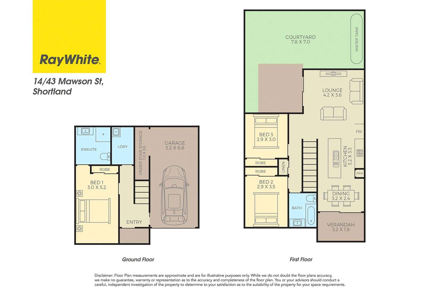 Floorplan of Homely townhouse listing, 14/43 Mawson Street, Shortland NSW 2307