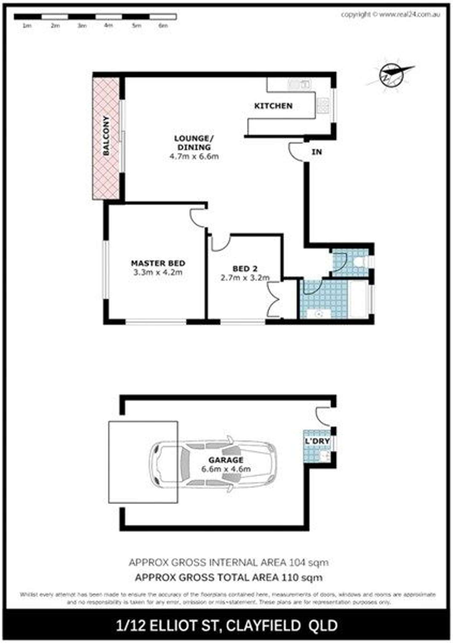Floorplan of Homely unit listing, 1/12 Elliott Street, Clayfield QLD 4011
