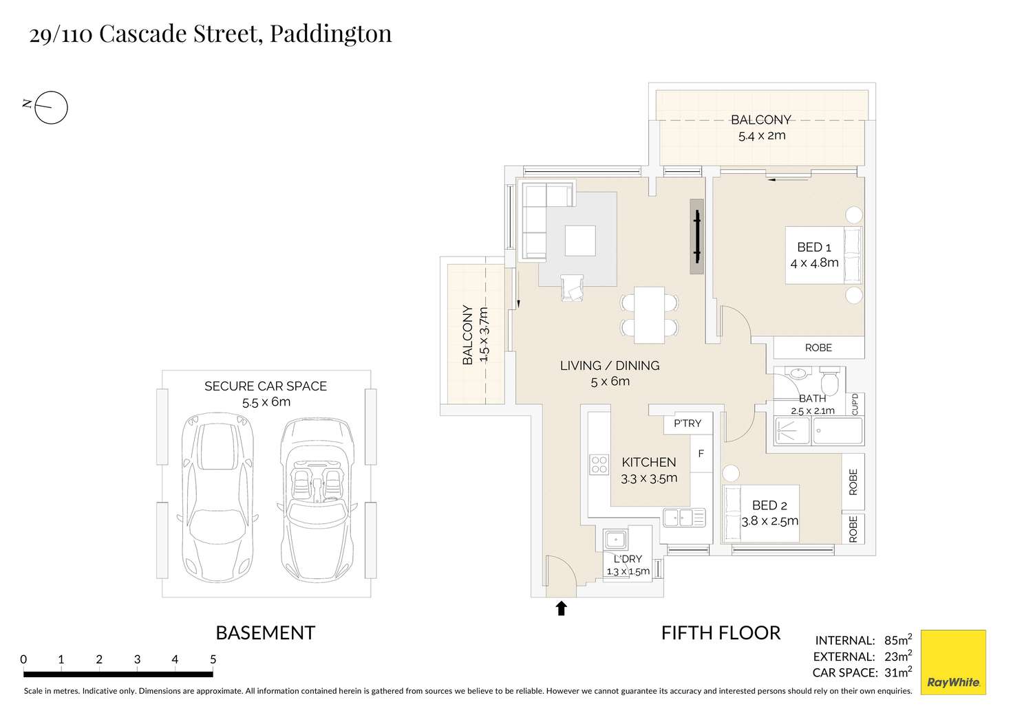 Floorplan of Homely apartment listing, 29/110 Cascade Street, Paddington NSW 2021