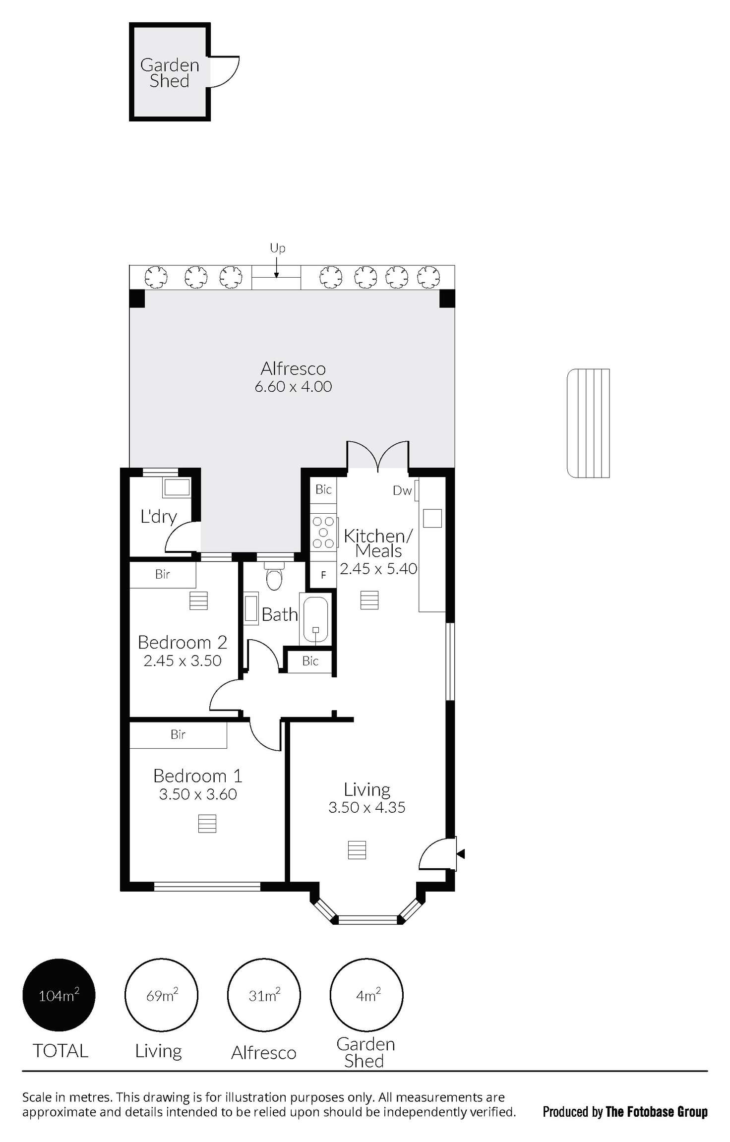 Floorplan of Homely semiDetached listing, 2/455 The Parade, Kensington Gardens SA 5068