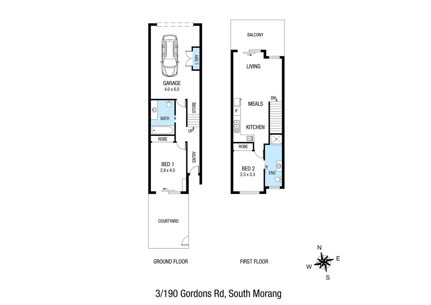 Floorplan of Homely townhouse listing, 3/190 Gordons Road, South Morang VIC 3752
