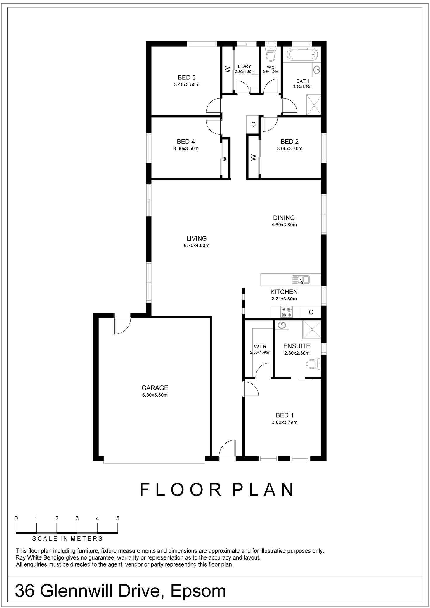 Floorplan of Homely house listing, 36 Glenwill Drive, Epsom VIC 3551