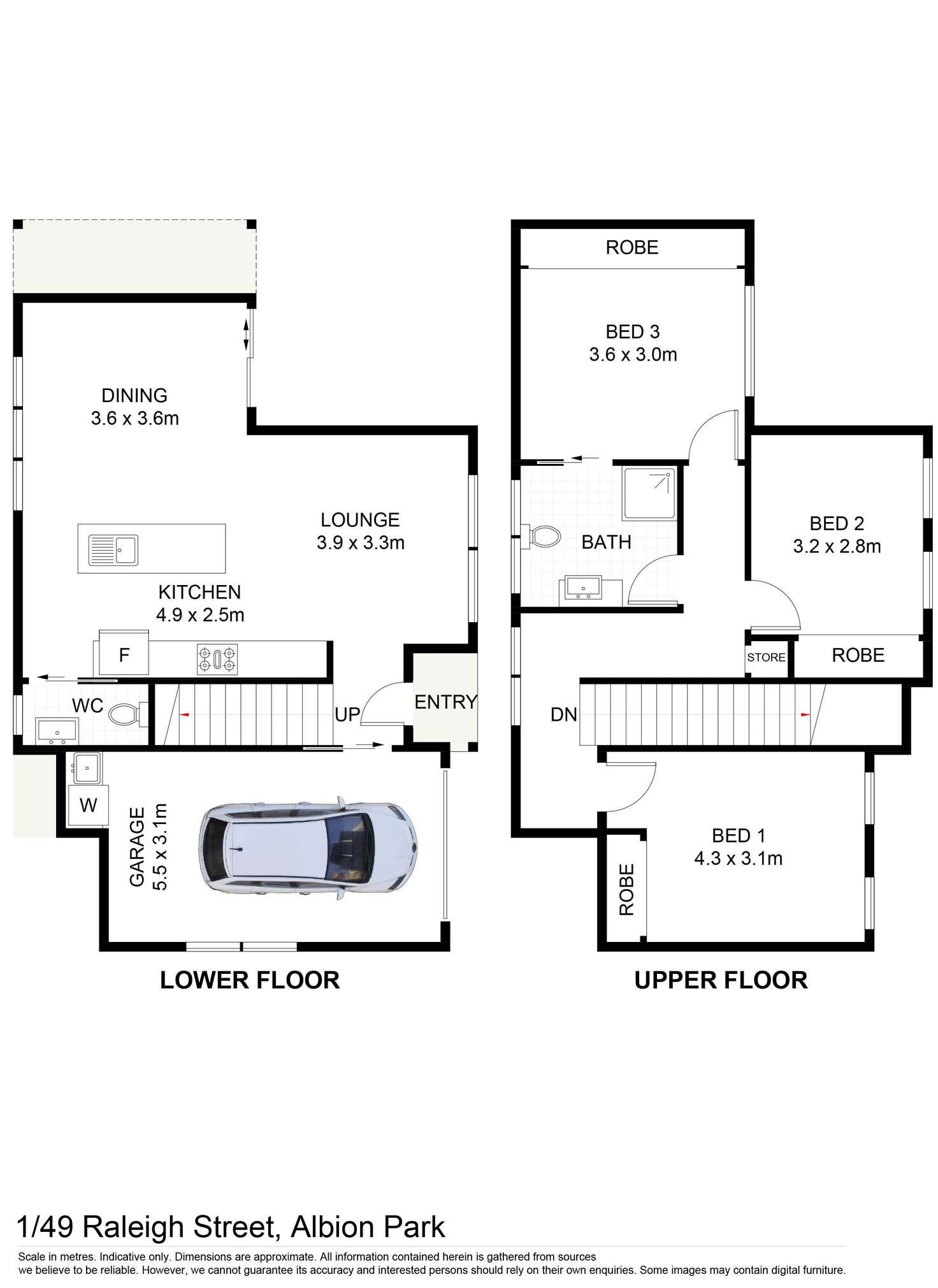 Floorplan of Homely townhouse listing, 1/49 Raleigh Street, Albion Park NSW 2527