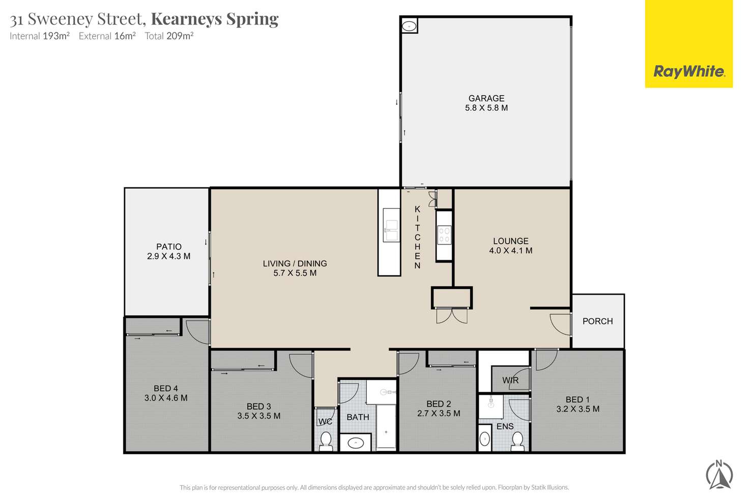 Floorplan of Homely house listing, 31 Sweeney Street, Kearneys Spring QLD 4350