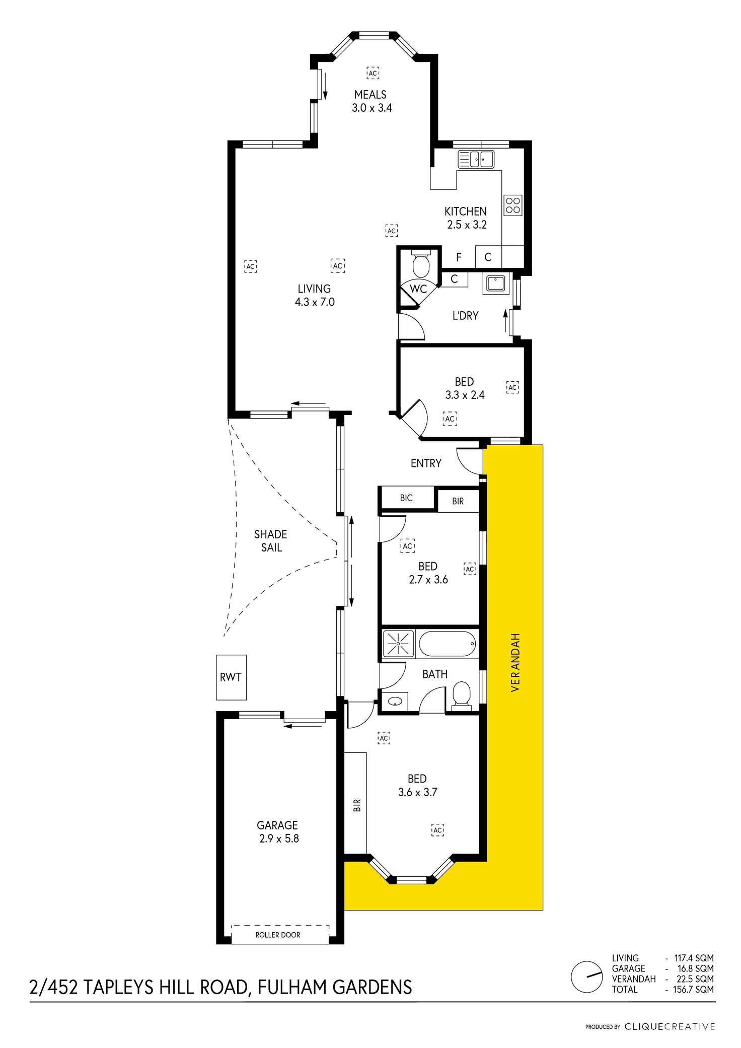 Floorplan of Homely house listing, 2/452 Tapleys Hill Road, Fulham Gardens SA 5024