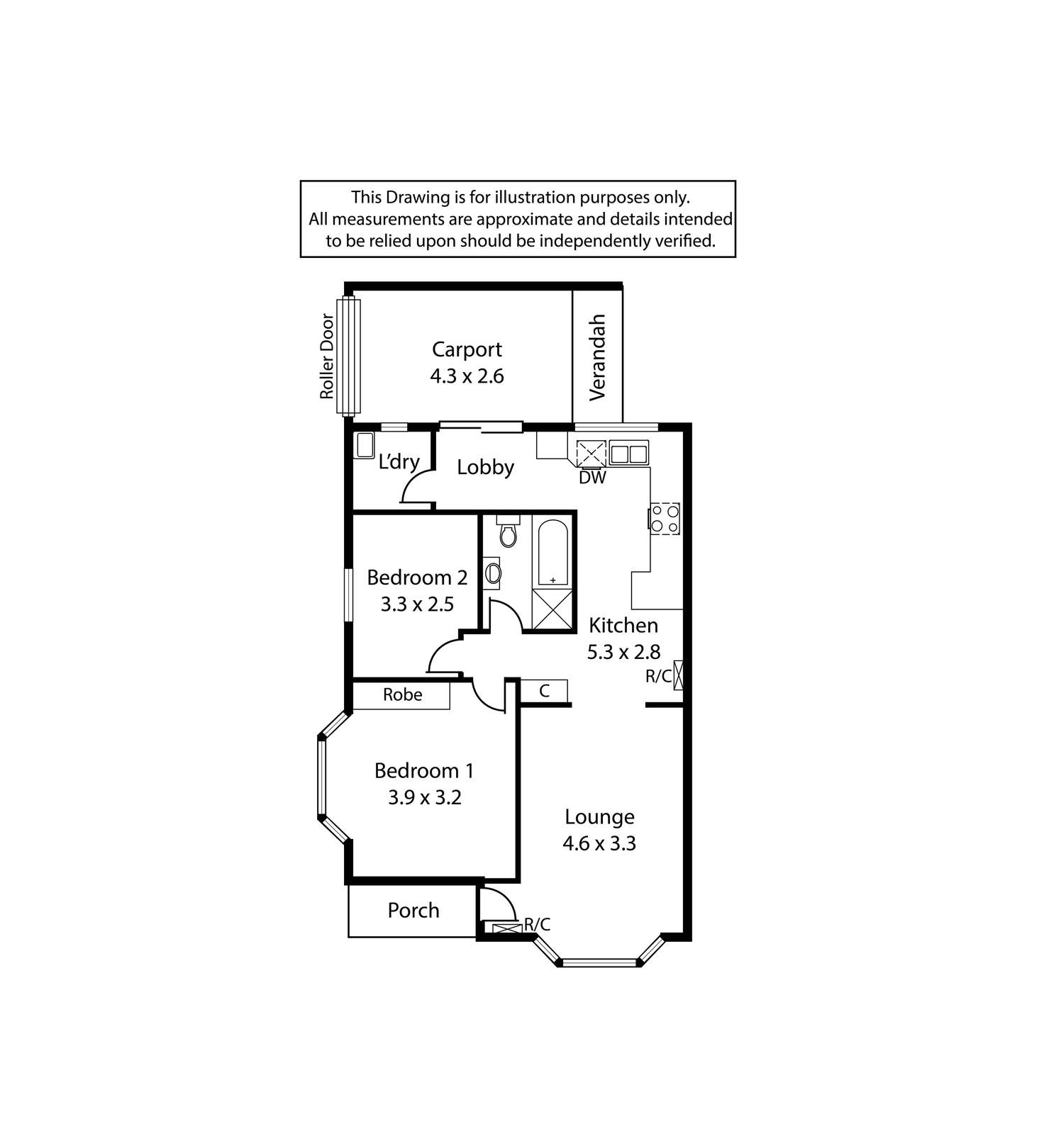 Floorplan of Homely unit listing, 1/19 Caroona Avenue, Hove SA 5048