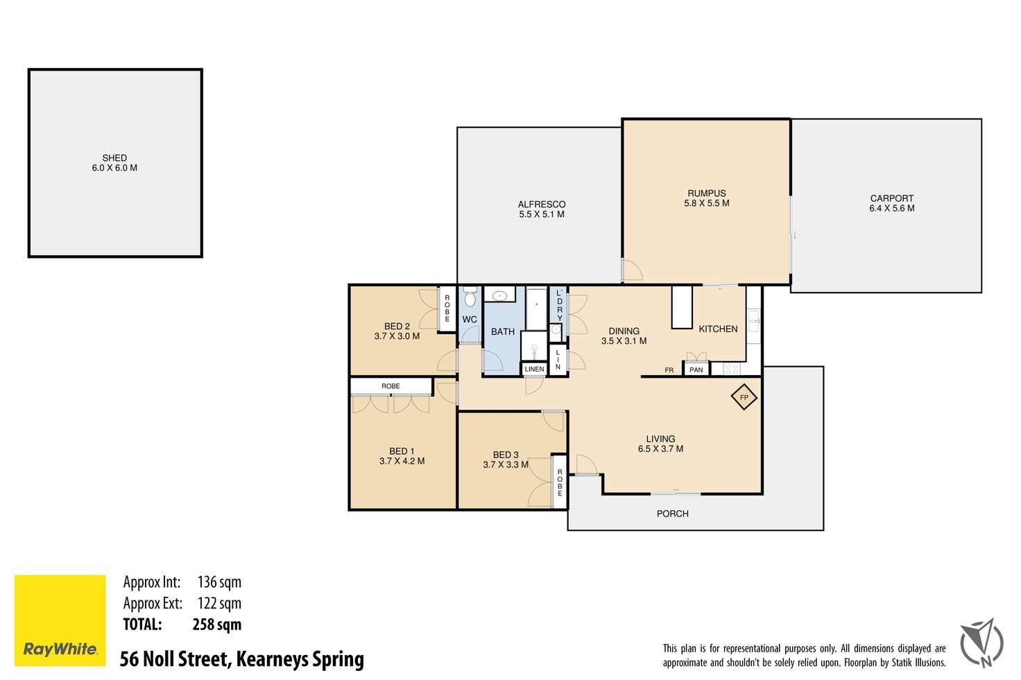 Floorplan of Homely house listing, 56 Noll Street, Kearneys Spring QLD 4350