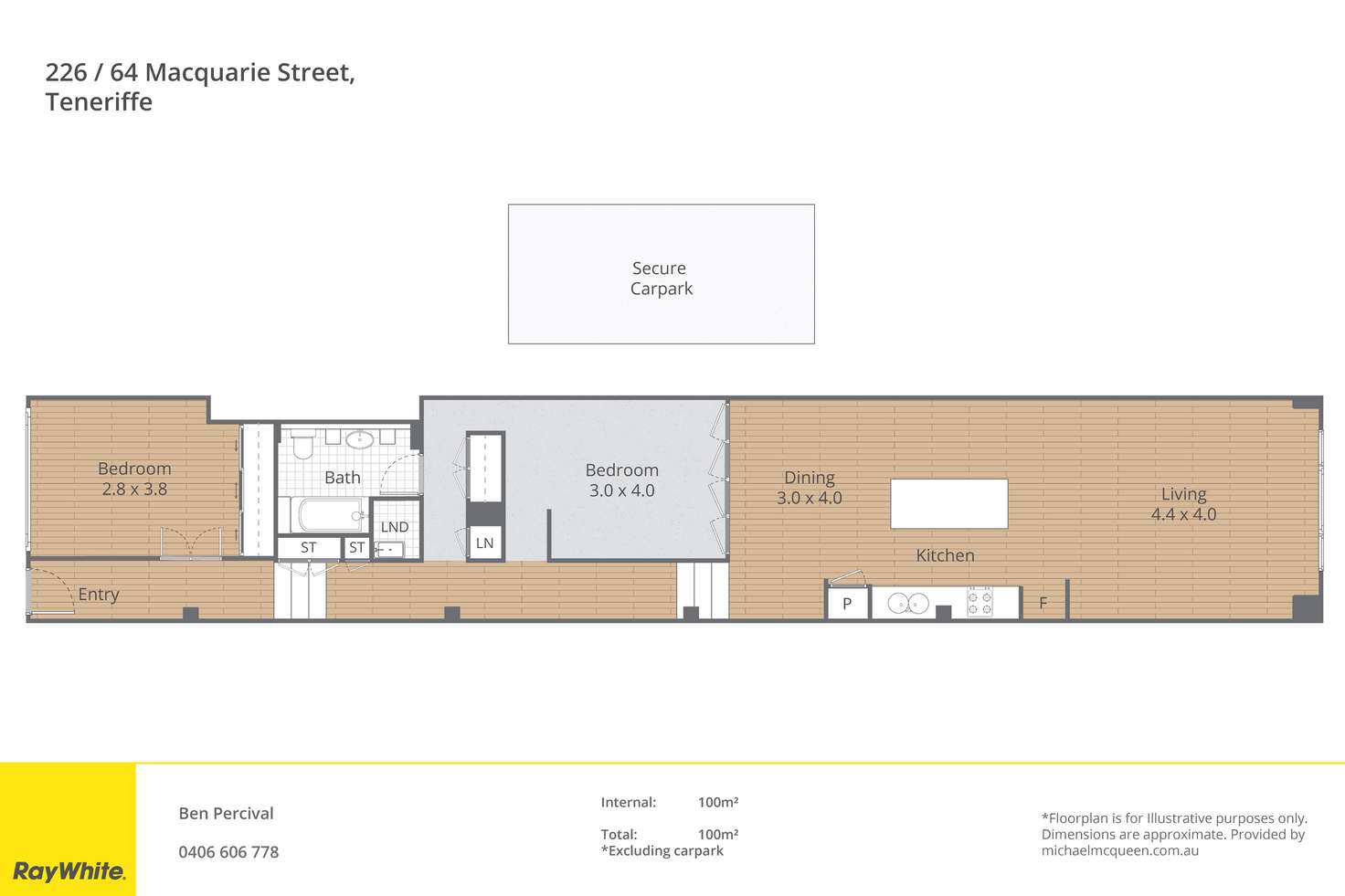 Floorplan of Homely apartment listing, 226/64 Macquarie Street, Teneriffe QLD 4005