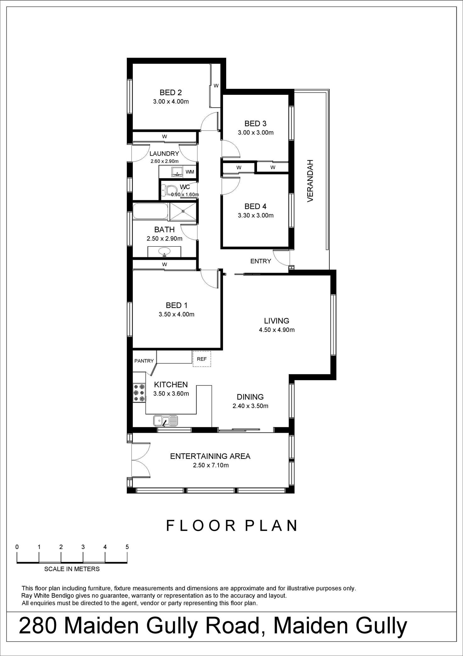 Floorplan of Homely house listing, 280 Maiden Gully Road, Maiden Gully VIC 3551