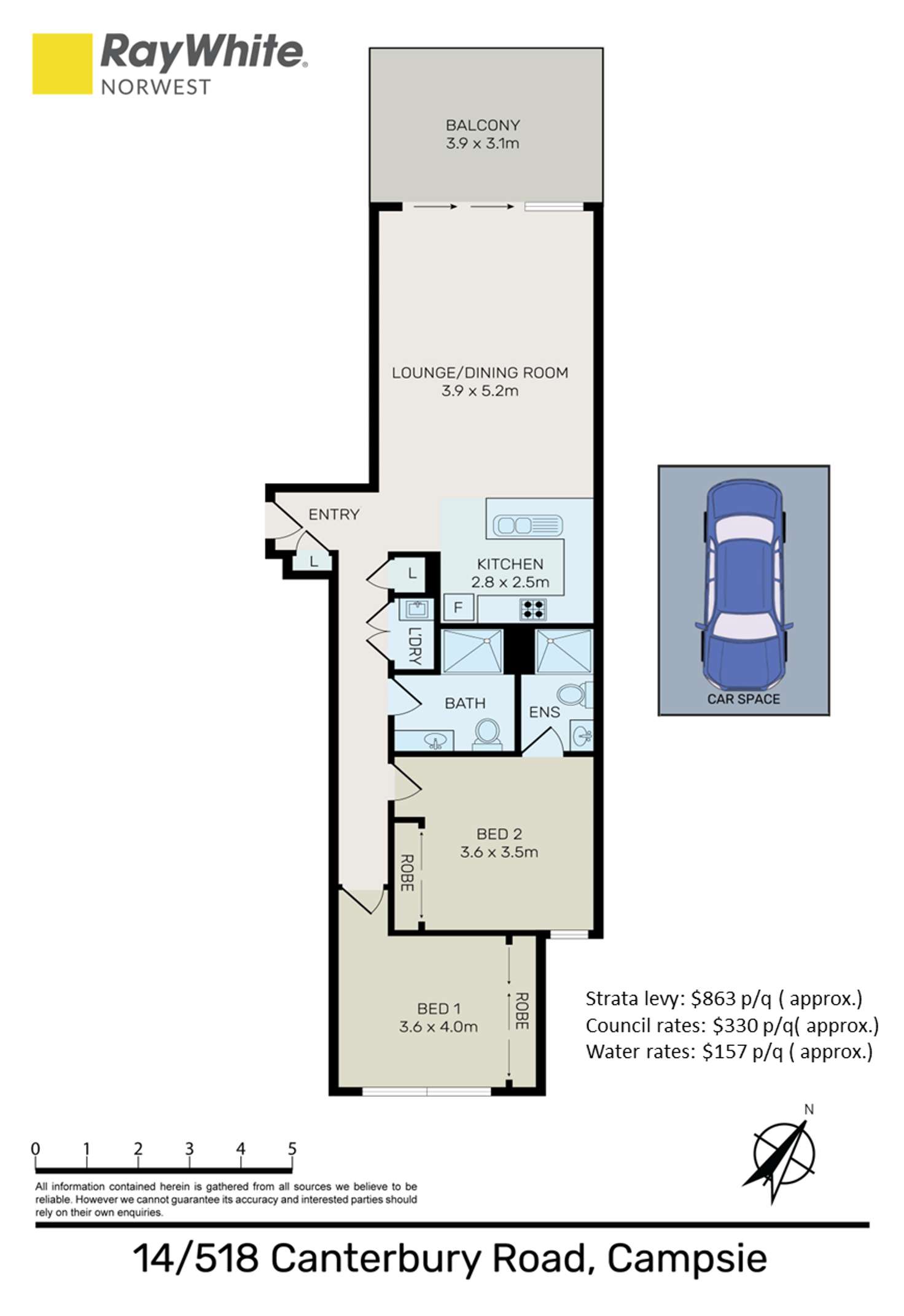 Floorplan of Homely apartment listing, 14/502-518 Canterbury Road, Campsie NSW 2194