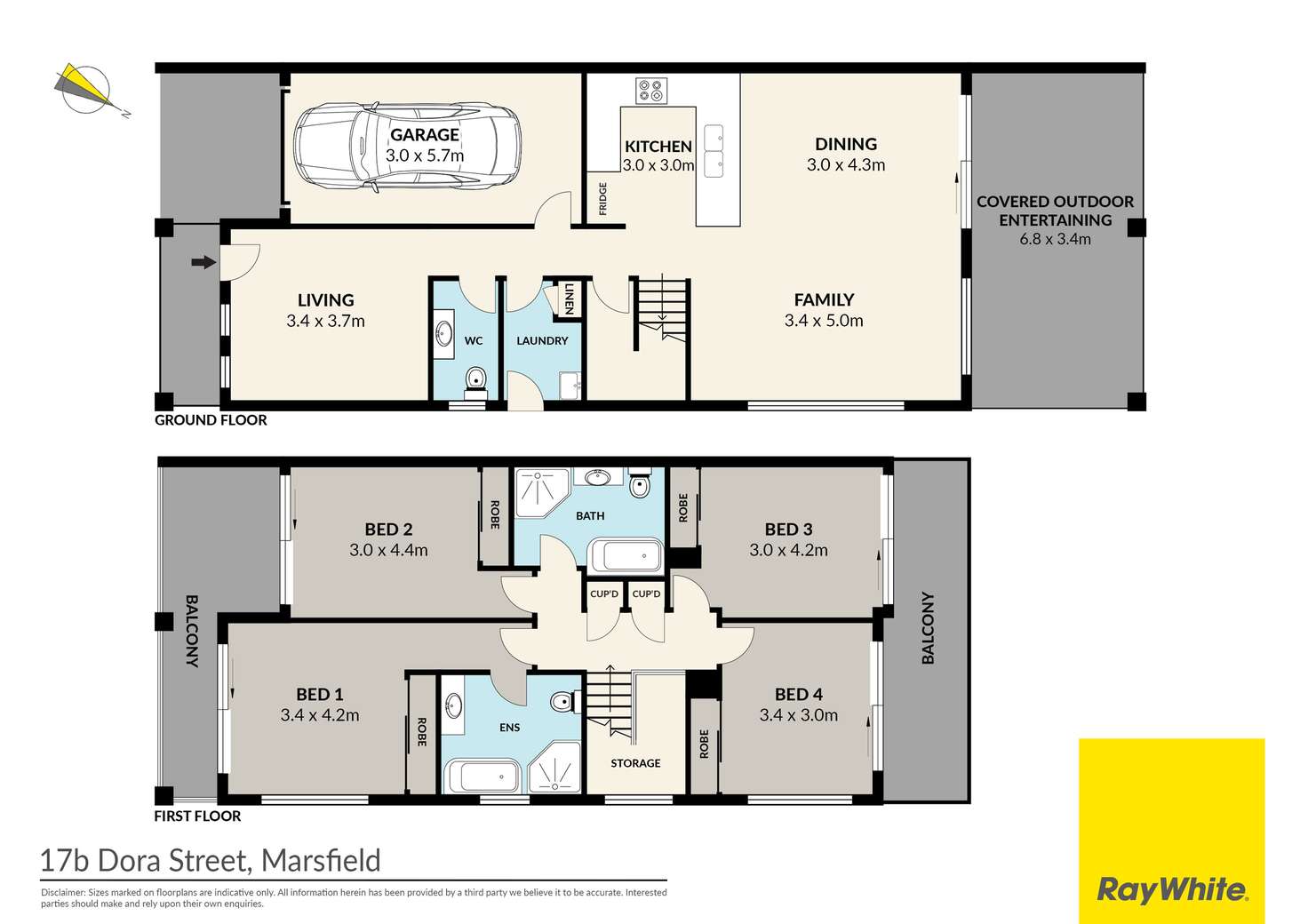 Floorplan of Homely semiDetached listing, 17b Dora Street, Marsfield NSW 2122
