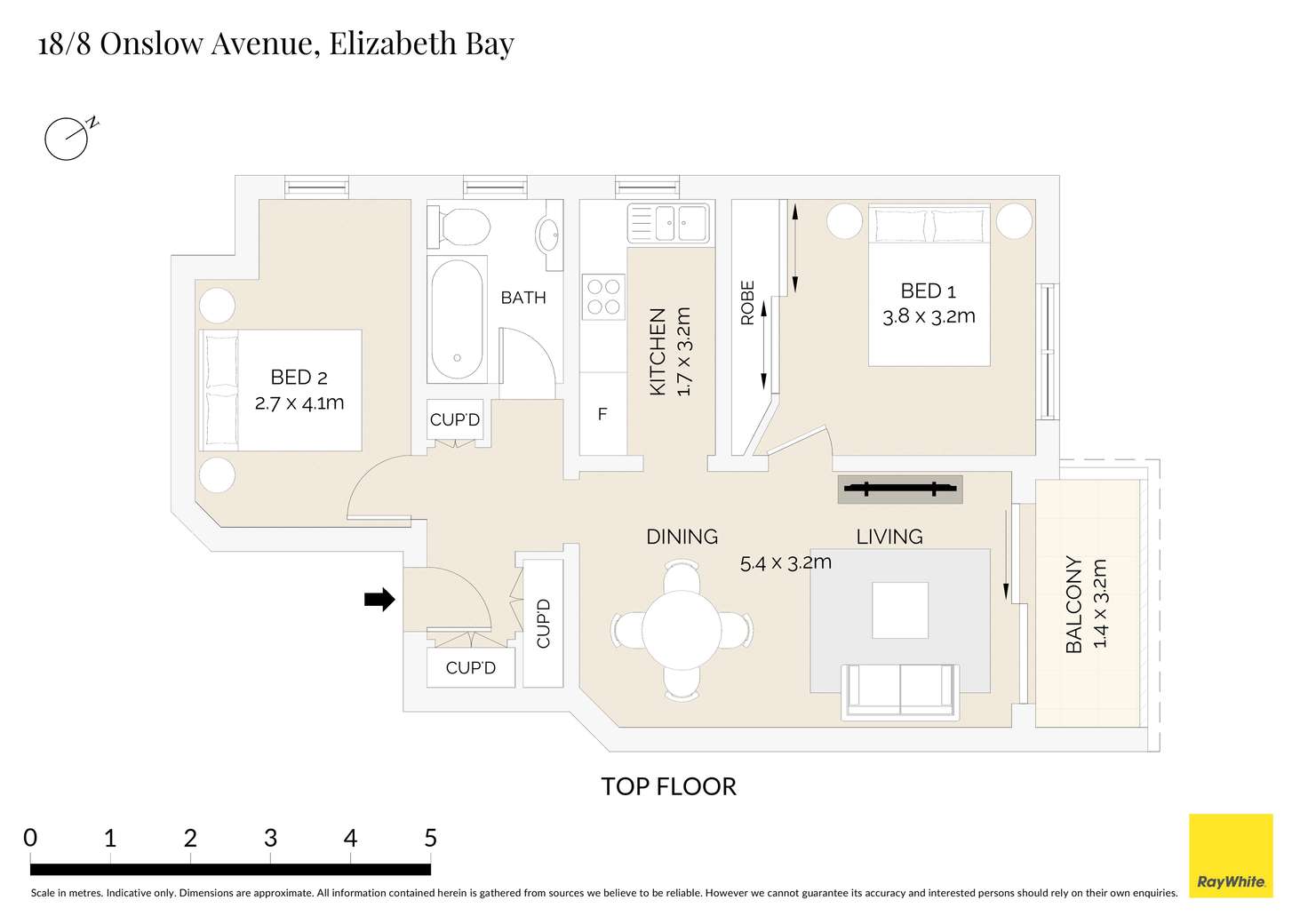 Floorplan of Homely apartment listing, 18/8 Onslow Avenue, Elizabeth Bay NSW 2011