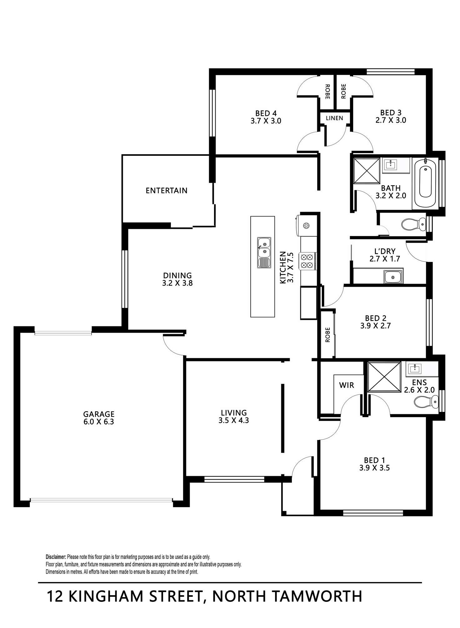 Floorplan of Homely house listing, 12 Kingham Street, Tamworth NSW 2340