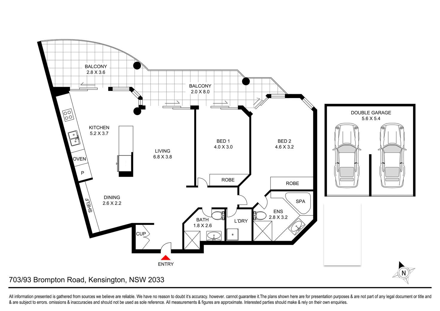 Floorplan of Homely apartment listing, 703/93 Brompton Road, Kensington NSW 2033