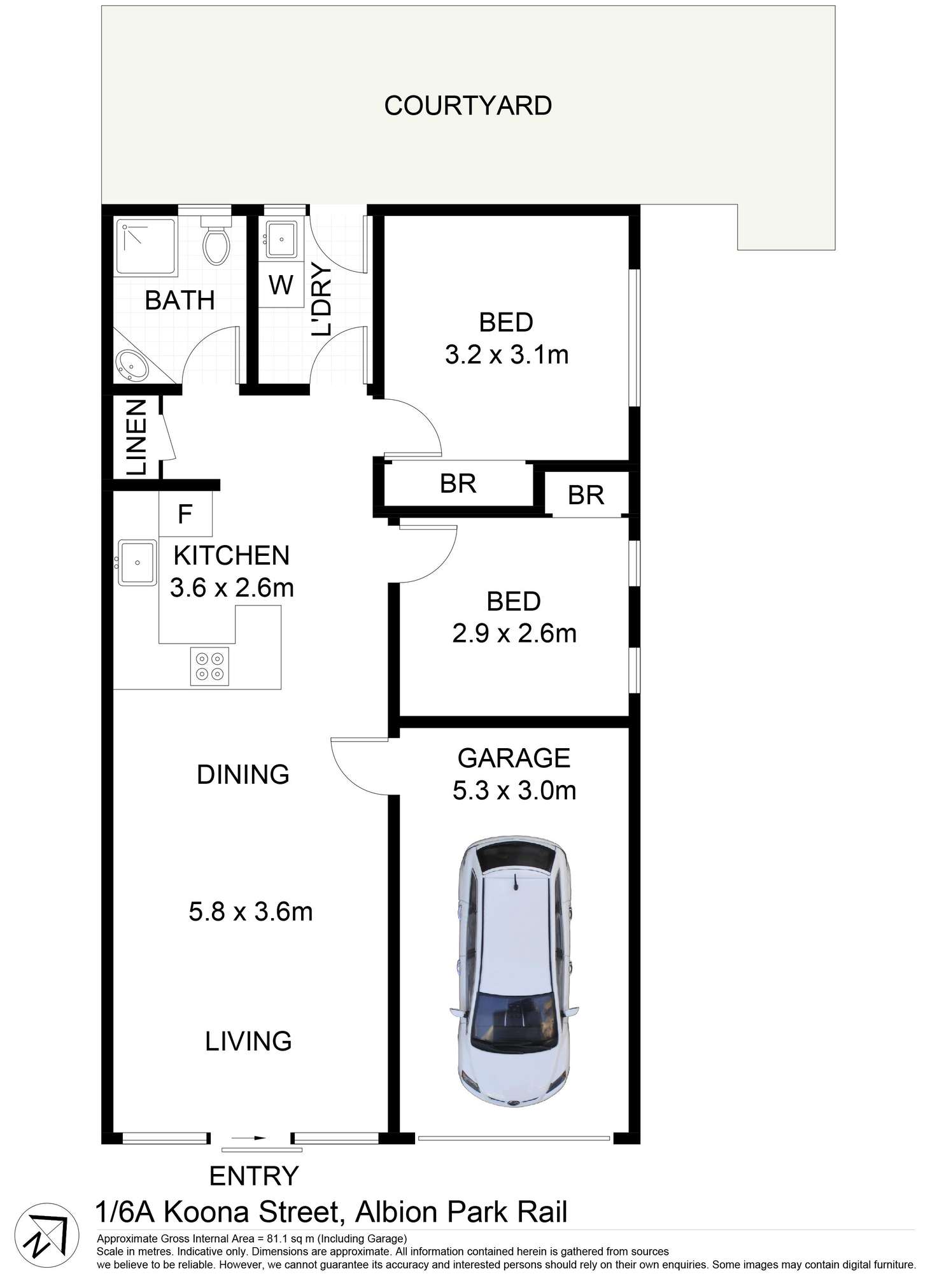 Floorplan of Homely unit listing, 1/6a Koona Street, Albion Park Rail NSW 2527