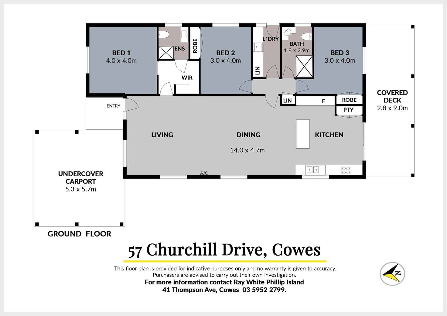 Floorplan of Homely house listing, 57 Churchill Drive, Cowes VIC 3922