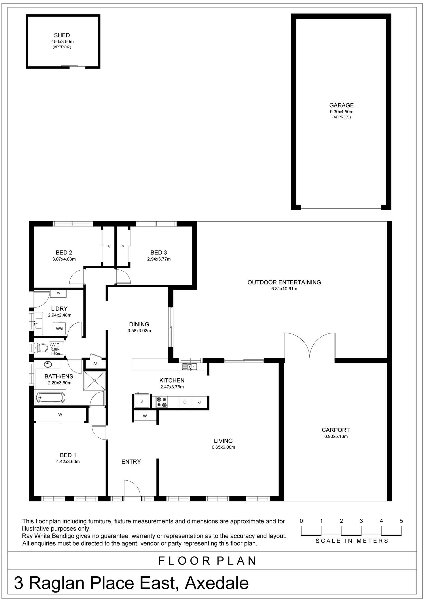 Floorplan of Homely house listing, 3 Raglan Place East, Axedale VIC 3551