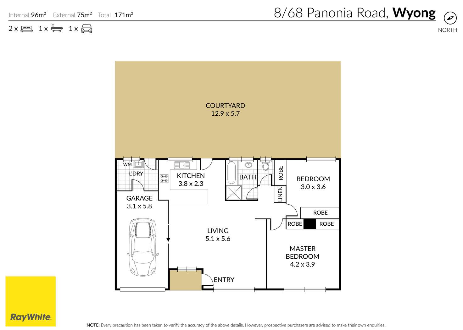 Floorplan of Homely villa listing, 8/68 Panonia Road, Wyong NSW 2259