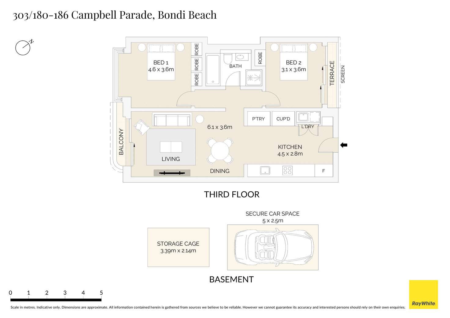 Floorplan of Homely apartment listing, 303/180-186 Campbell Parade, Bondi Beach NSW 2026