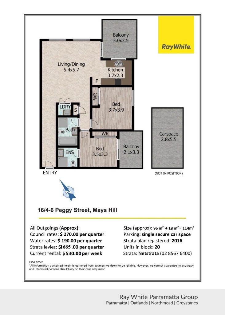 Floorplan of Homely apartment listing, 16/4-6 Peggy Street, Mays Hill NSW 2145