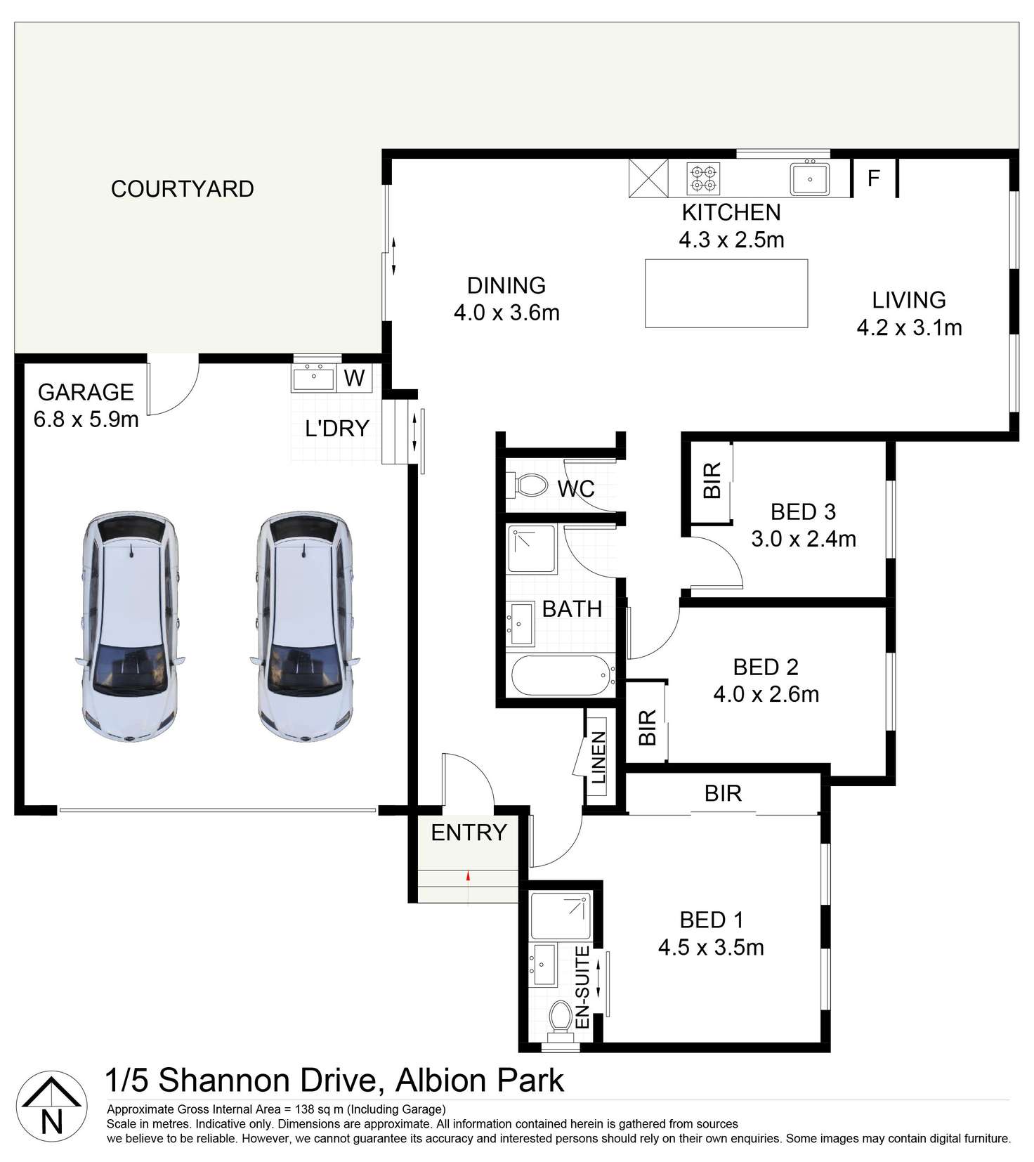 Floorplan of Homely villa listing, 1/5 Shannon Drive, Albion Park NSW 2527