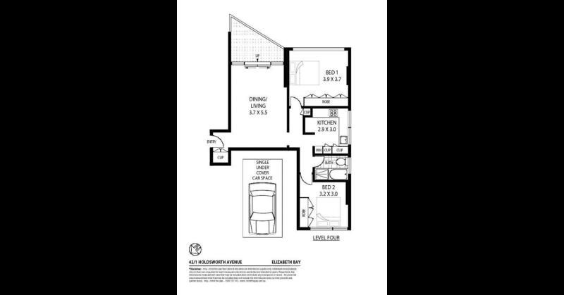 Floorplan of Homely apartment listing, 42/1 Holdsworth Avenue, Elizabeth Bay NSW 2011