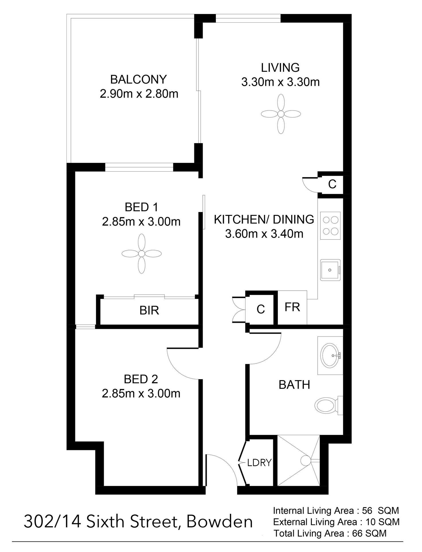 Floorplan of Homely apartment listing, 302/14 Sixth Street, Bowden SA 5007