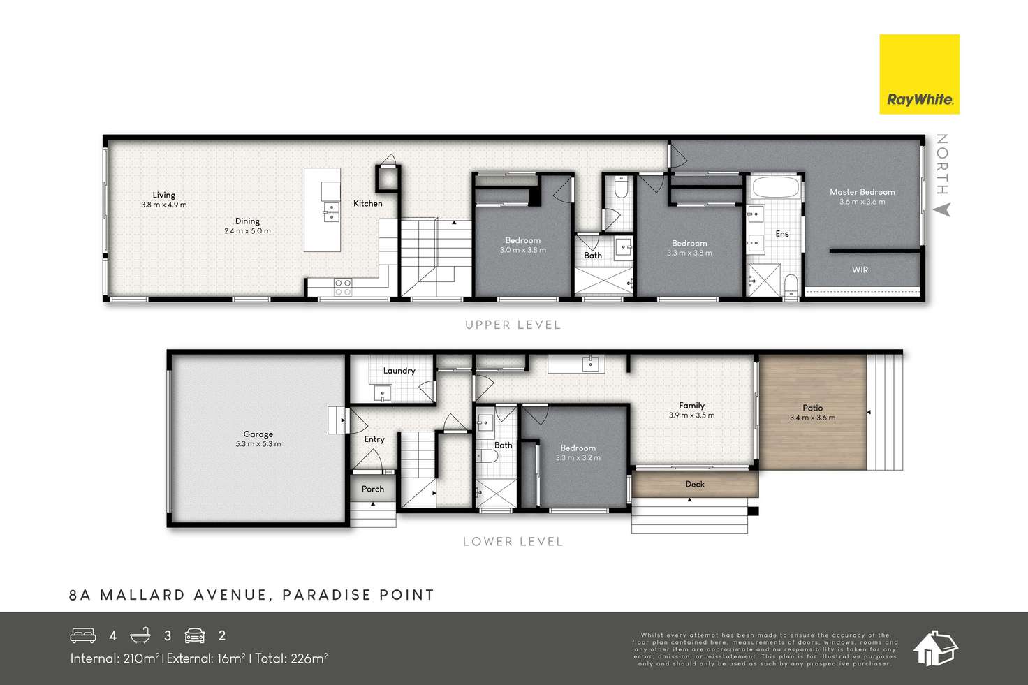 Floorplan of Homely semiDetached listing, 8 Mallard Avenue, Paradise Point QLD 4216