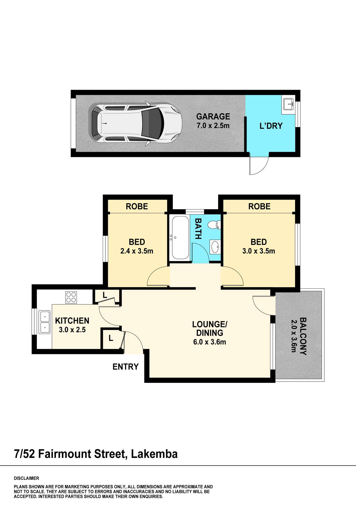 Floorplan of Homely unit listing, 7/52 Fairmount Street, Lakemba NSW 2195