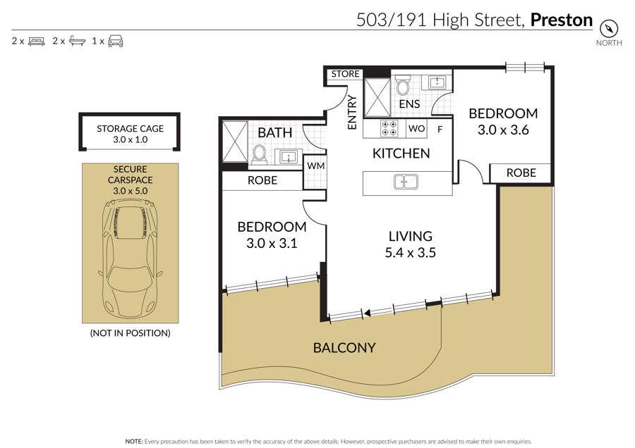 Floorplan of Homely apartment listing, 503/191 High Street, Preston VIC 3072