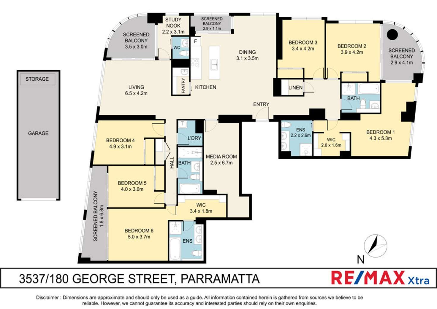 Floorplan of Homely unit listing, 3537/180 George Street, Parramatta NSW 2150