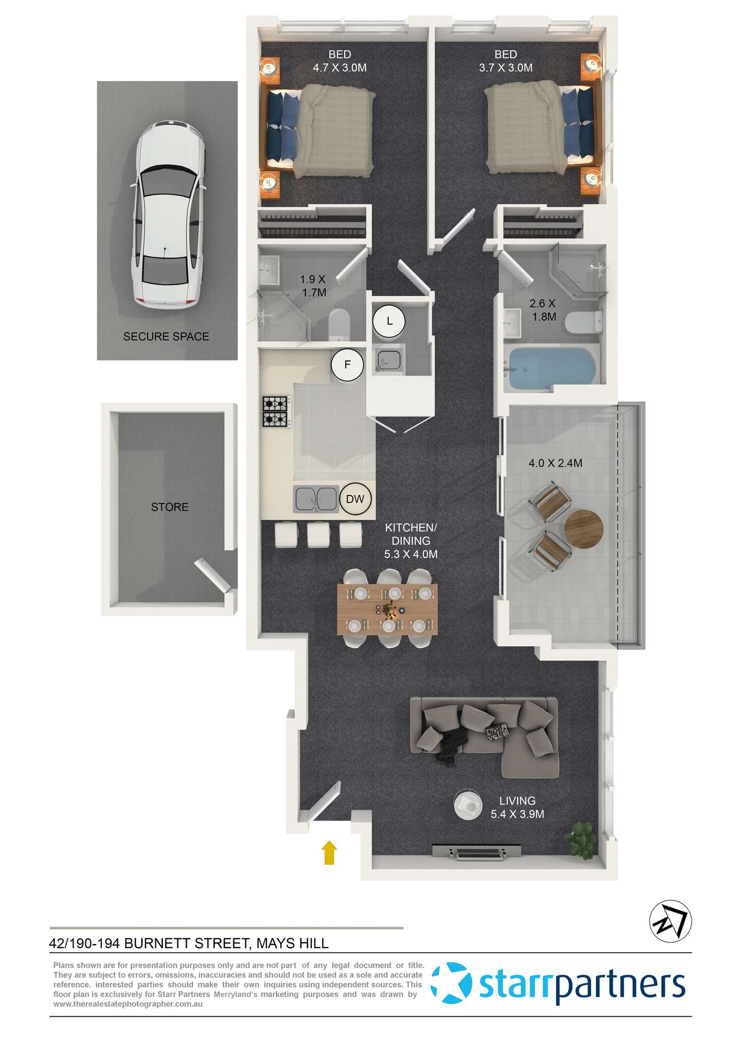 Floorplan of Homely unit listing, 42/190-194 Burnett Street, Mays Hill NSW 2145