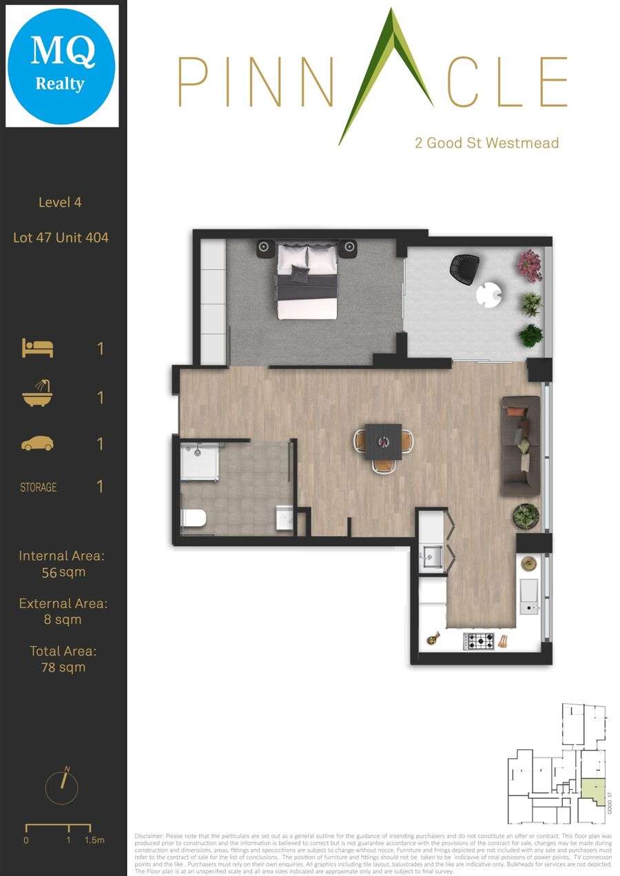 Floorplan of Homely unit listing, 404/2 Good Street, Westmead NSW 2145