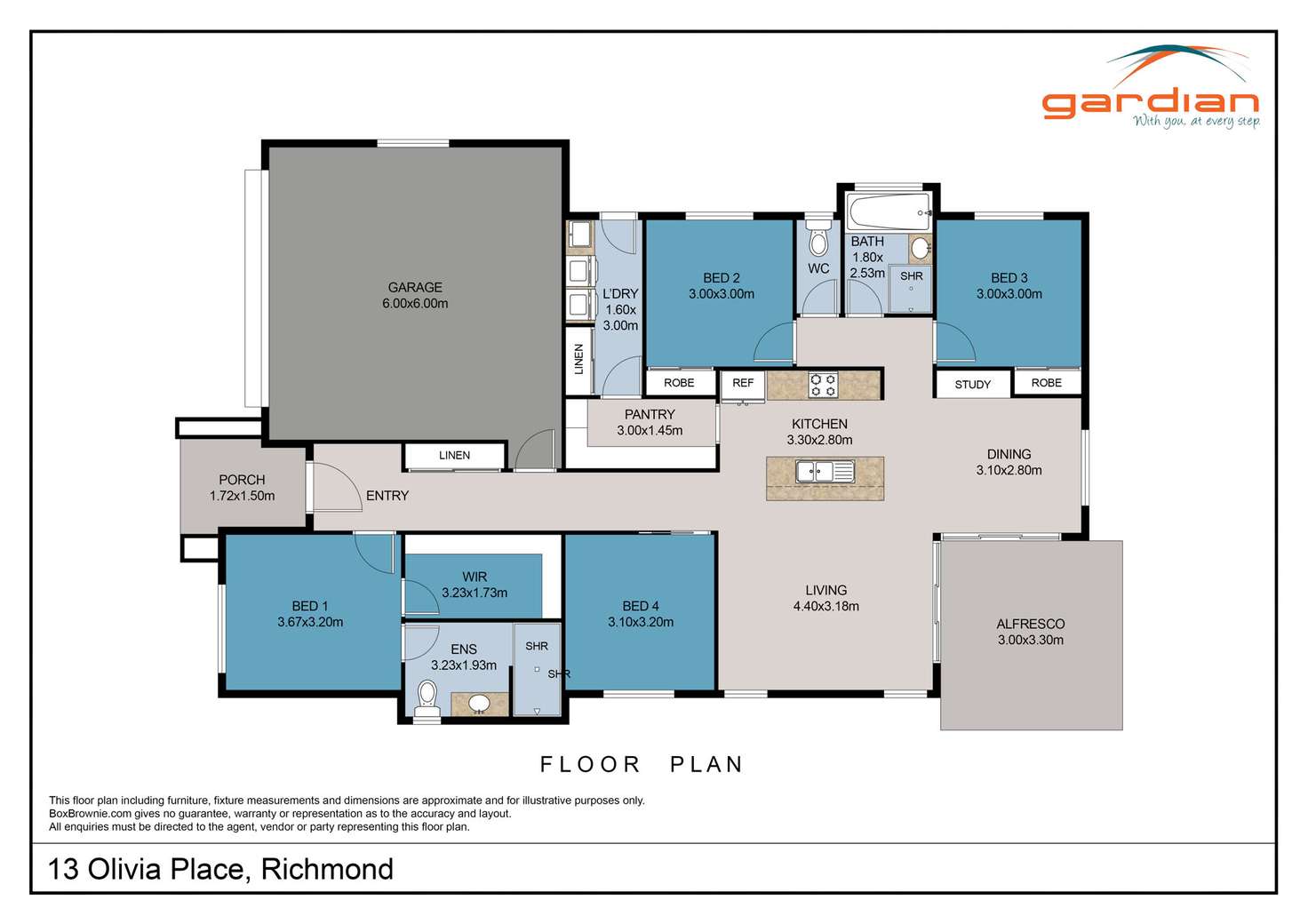 Floorplan of Homely house listing, 13 Olivia Place, Richmond QLD 4740