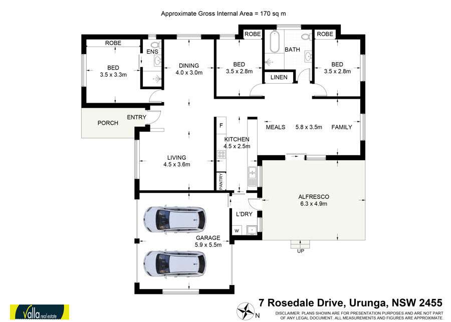 Floorplan of Homely house listing, 7 ROSEDALE DRIVE, Urunga NSW 2455