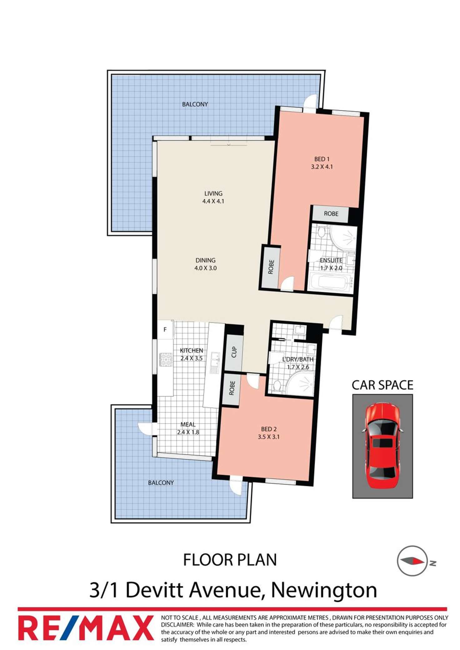 Floorplan of Homely apartment listing, 3/1 Devitt Ave, Newington NSW 2127