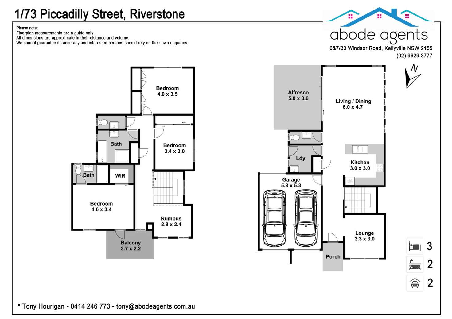 Floorplan of Homely townhouse listing, 1/73 Piccadilly Street, Riverstone NSW 2765