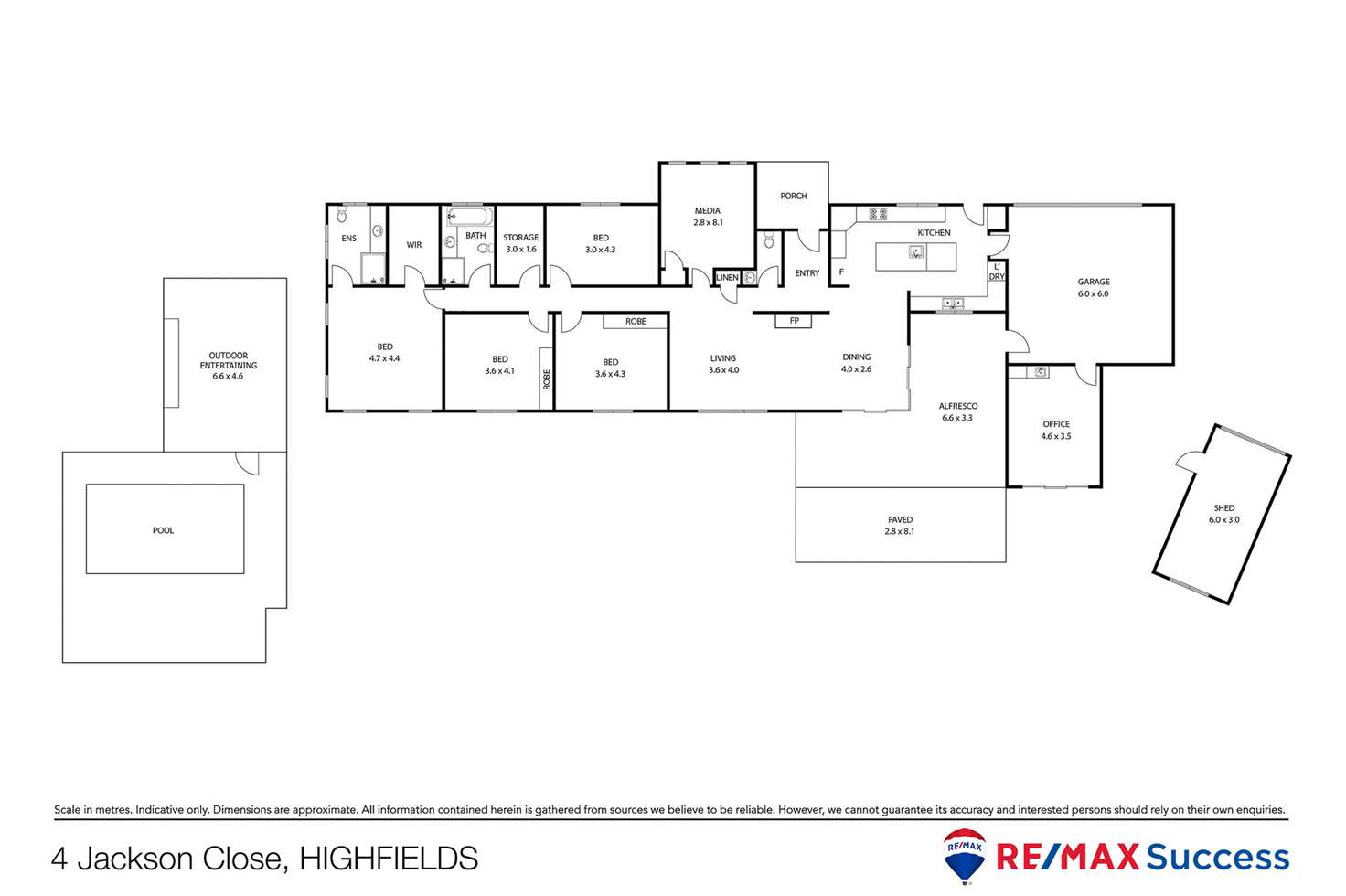 Floorplan of Homely house listing, 4 Jackson Close, Highfields QLD 4352