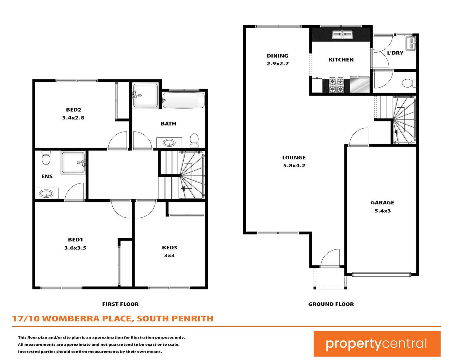 Floorplan of Homely townhouse listing, 17/10 Womberra Place, South Penrith NSW 2750