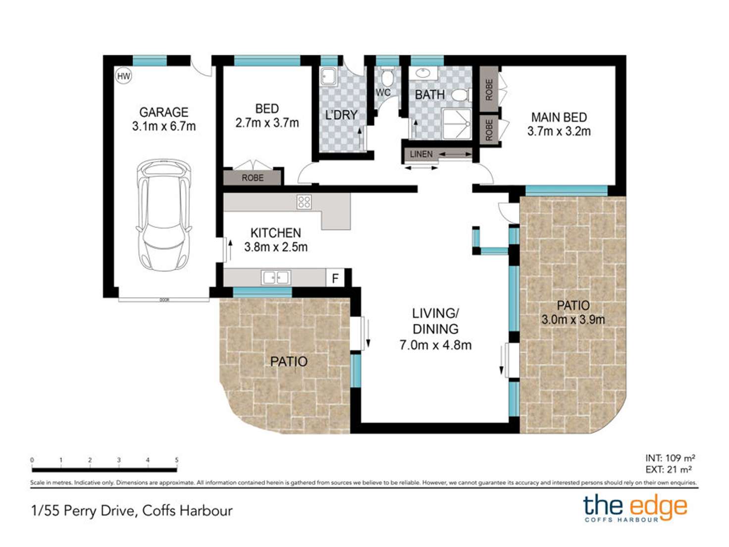 Floorplan of Homely villa listing, 1/55 Perry Drive, Coffs Harbour NSW 2450